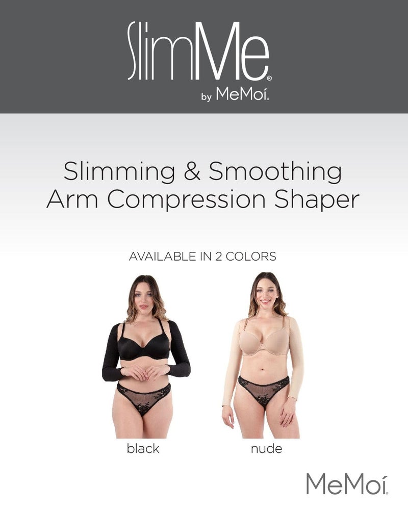 SlimMe Long Sleeve Arm Shapewear, Arm Slimming Sleeves for Women, Tightens and Smooths Arms, Bolero Style - Nude, Sizes Small to Queen 2, Black, Large - Image 2